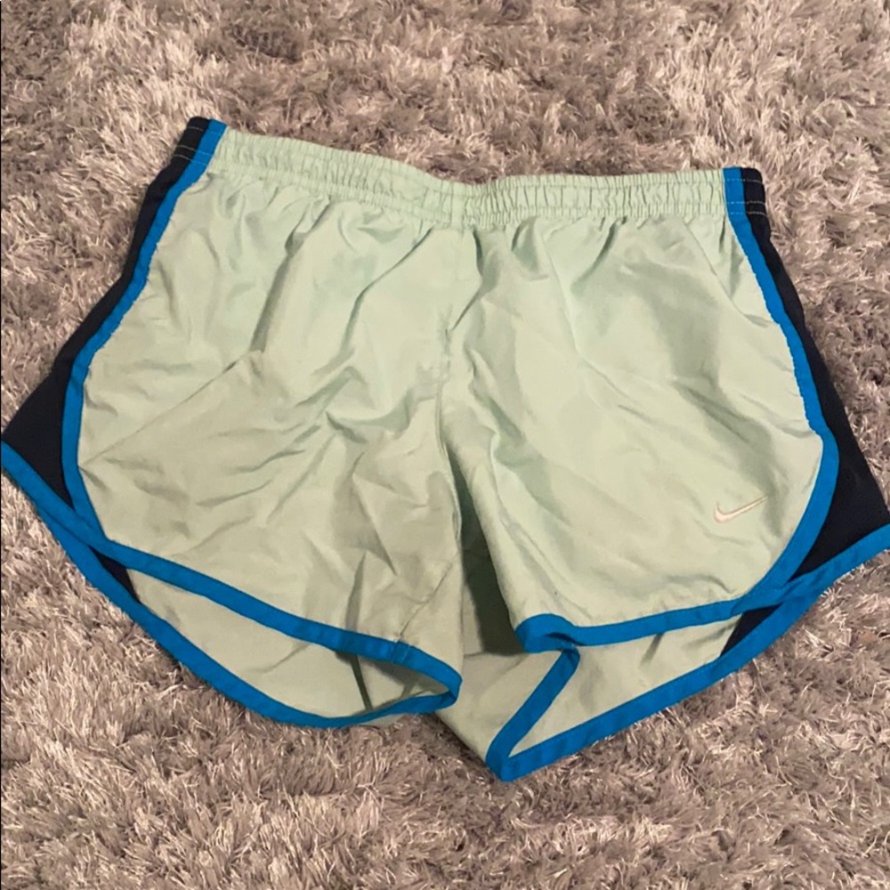 blue and green nike shorts